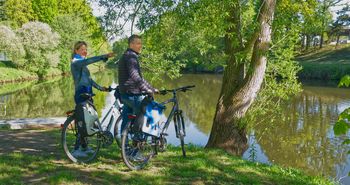 Radurlauber im Emsland - Koppelschleuse in Meppen