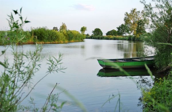 Angeln im Emsland – Boot am Ufer der Ems 