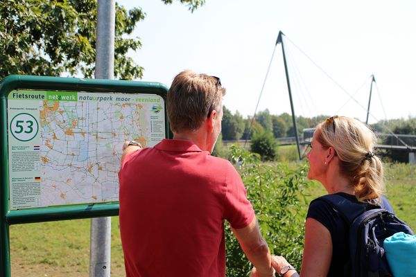 Fietsknotenpunkttafel Naturpark Moor - Veenland