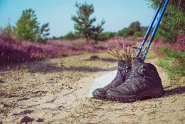 Wanderschuhe in der Sprakeler Heide im Emsland 