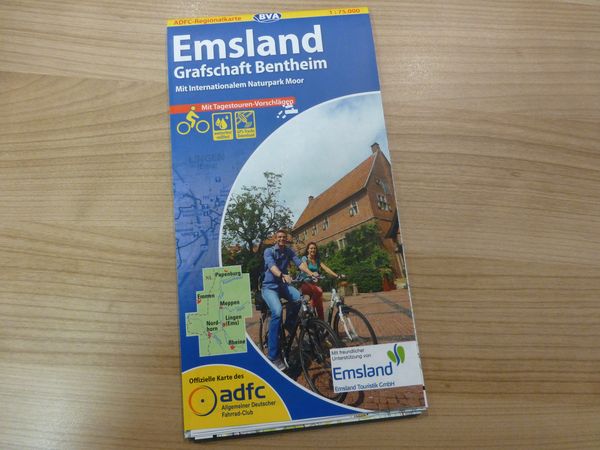 ADFC-Regionalkarte Emsland mit Grafschaft Bentheim und Naturpark Moor (BVA) 